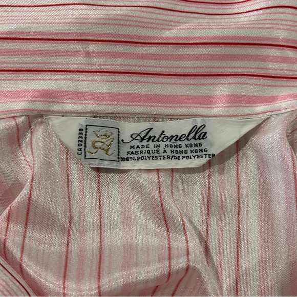 Vintage 70s Candy Cane Striped Tie Blouse - Picture 8 of 10